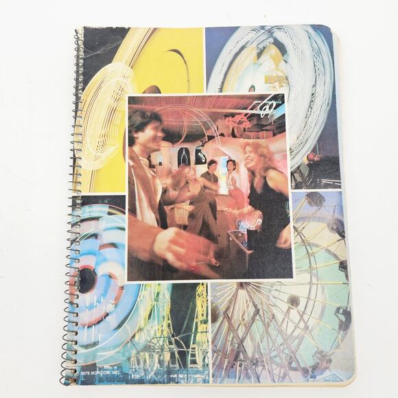 Vintage 1970's Rock & Rollin’ Spiral Ferris Wheel Theme Notebook By Norcom - Picture 12 of 12